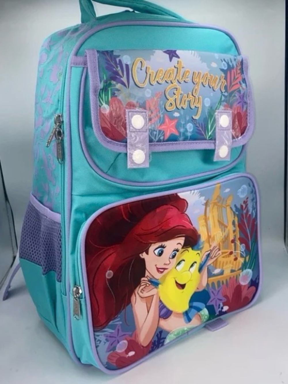Disney ARIEL -LIttle Mermaid - Large Reinforced School Backpack -16”H x 12”W- - Picture 2 of 3